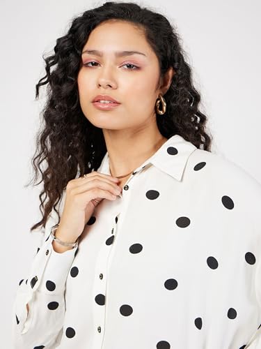 Image of Sassafras Women Polka Dot Oversize Shirt