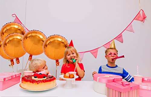 Image of 10 Pcs Round-Shaped Balloons 18 Inch Orange Foil Balloon Mylar Balloon Happy Birthday Balloons