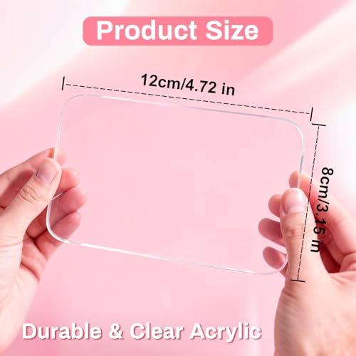 RAQEHO Acrylic Nail Art Palette - Transparent Nail Gel Polish Paint Mixing Pallet Design Plate For Nail Art Foundation Makeup Mixing Tray Display Stand Manicure Tools Supplies Accessories(3.15\"×4.72\" - Thumbnail 2