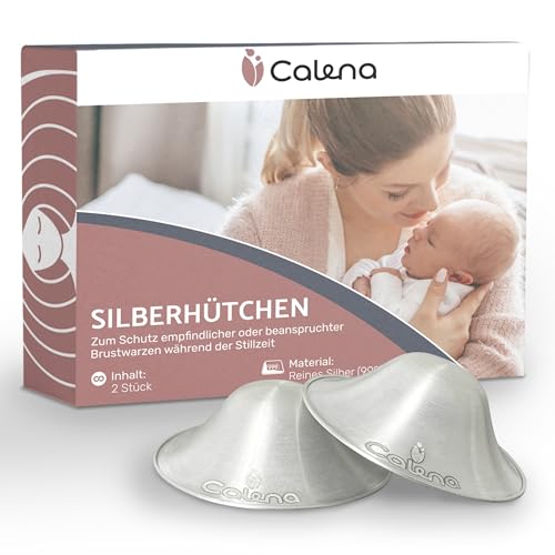 Calena 2 cappelli d'argento in argento 999 – Cappelli per allattamento di alta qualità in argento – Cappelli...