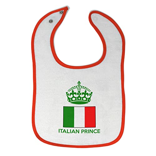 Cute Rascals Toddler & Baby Bibs Burp Cloths Prince Italian Prince Crown Countries Cotton Baby Items for Baby Girl & Boy White Orange Design Only