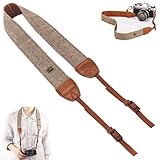 Longueur réglable : la bandoulière pour appareil photo Smaoqingji avec boucle réglable peut être ajustée librement en longueur, peut être facilement enroulée autour du cou ou de l'épaule, mieux s'adapter à différentes tailles de corps des utilisateurs