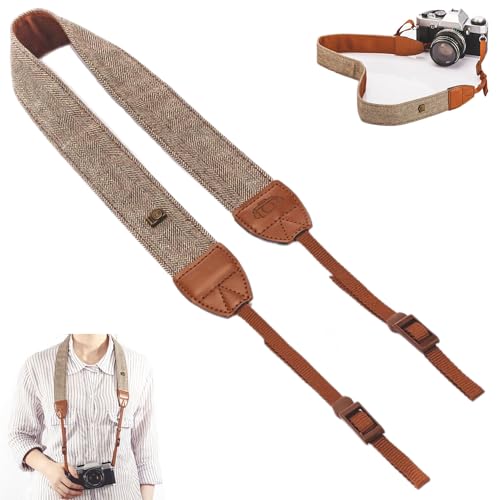 Smaoqingji Tracolla Fotocamera Macchina Fotografica Cinghia - 1 Pezzo, Marrone, Camera Strap, Riduce la Pressione Sulle Spalle e Offre un Maggiore Comfort per Lunghi Periodi di Tempo