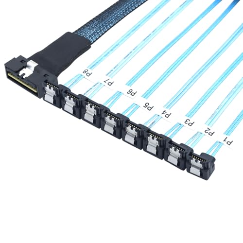 Cable SlimSAS LP SFF-8654 8i a 8x SATA 7P 0.5m