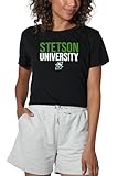 Stetson University Official Stacked Women's Crop Top T-Shirt, Black, Small