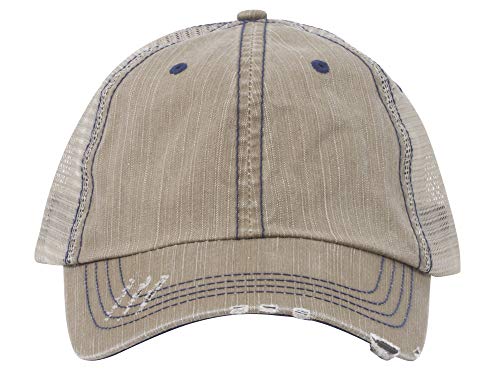 W40S62B - Gorra de malla de algodón con perfil bajo, color negro - Marrón - Talla única