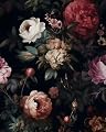 XRUIBZI Dark Floral Peel and Stick Wallpaper Vintage Gothic Contact Paper Pink Goth Flower Wall Mural Home Vinyl Waterproof Self Adhesive Removable Renter Friendly Wall Paper 17.5" x 118"