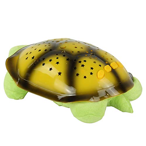 Luminária Abajur Infantil Tartaruga Musical Som Projetor de Estrelas em Led - TAT250R