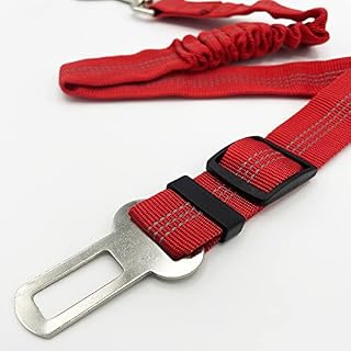 Anti Shock Bungee Universal Seatbelt For Dogs Pets Car Travel Dog Accessories Adjustable Elastic Strap Safety Harness Restraint Lead (Baby Pink)