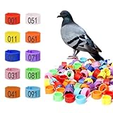 Pigeon Foot Rings，Colorful Readable Numbered Bird Identification Leg Bands 100 pcs