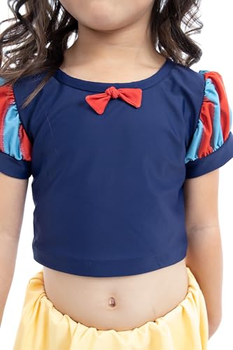 Little Adventures Child Snow White Princess Two-Piece Swimsuits UPF 50 Double-Lined Machine Washable Soft Spandex Nylon Blend3
