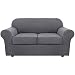 NLCYYQ Copridivano con Separati Cuscini Seduta, Copridivano Antiscivolo Elasticizzato con Fascia Elastica Proteggi Mobili in Pile Polare (Grigio-2,Divano+2 Cuscini)