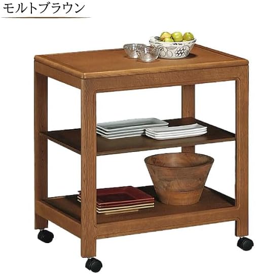 AS6116 AS6116ＭE キッチンワゴン オーク材 完成品 木製 天然木 キャスター付き ワゴン トローリー サ 【置ける】
