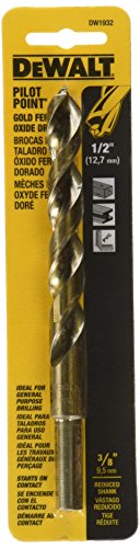Featured Product DEWALT DW1932 1/2-Inch Gold Ferrous Oxide Pilot Point Twist Drill Bit