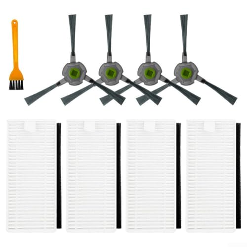 HOgardenME Piezas de repuesto para aspiradoras Lefant U180, M210 Pro, M201 y L3, accesorios para aspiradoras, 4 cepillos laterales, 4 filtros y 1 cepillo de limpieza