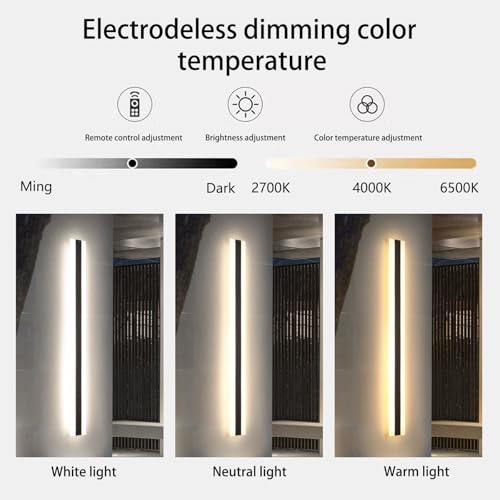Applique murale LED extérieure dimmable IP65 luminaire acrylique jardin 40cm