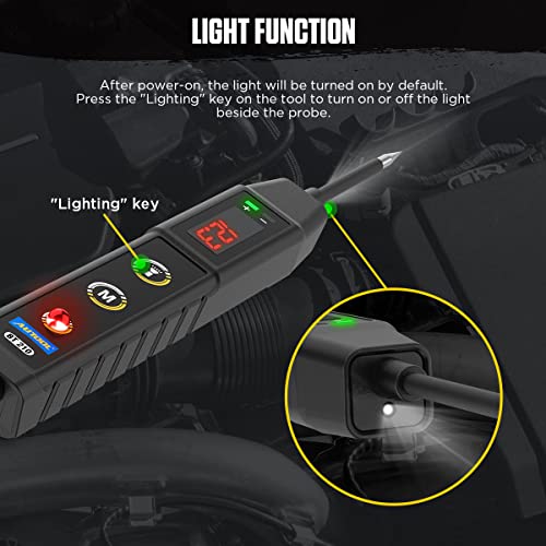 Image of AUTOOL Power Circuit Tester 9V-30V DC Car Electrical System Test Tool Kit With Lamp, 3.6FT Wire, 2 Sensitive Probes, Overload Protection