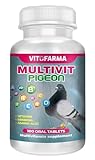 VITOFARMA MULTIVIT Pigeon para palomas 100 Tabs Vitamins Minerals Aminoacids for Racing Pigeons Show Pigeons Rollers Supplement for Birds