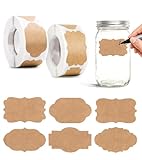 600 Stücke Kraft Etiketten Aufkleber, Selbstklebend Aufkleber Beschriften Geschenksticker Aufkleber Marmeladen Etiketten Geschenk Dekor Sticker für Flaschenetiketten Handwerk Geschenkaufkleber