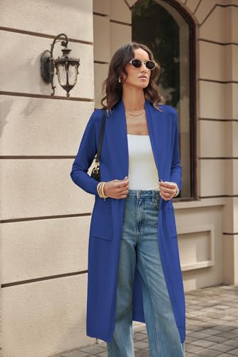Image of GRACE KARIN Essential Solid Open Front Maxi Long Knitted Cardigan Sweater for Women