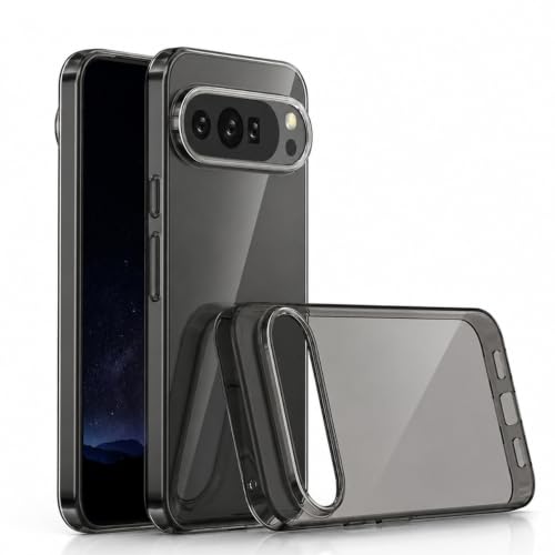 Image of VONZEE Compatible with Google Pixel 10 /10 Pro Back Cover Case Clear,[ Anti Yellow ][Military Grade Protection] Hard PC Back Cover Transparent-Black
