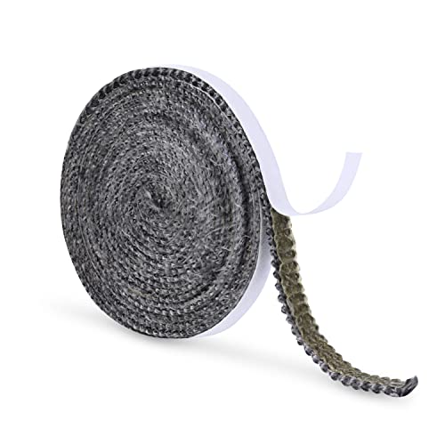 SAVITA Cinta de Sellado para Chimenea, 3m x 10x3mm Autoadhesivo Impregnado de Grafito Junta de Sellado de Cuerda de Fibra de Vidrio Junta de Puerta de Estufa de Leña para Chimeneas (Gris)