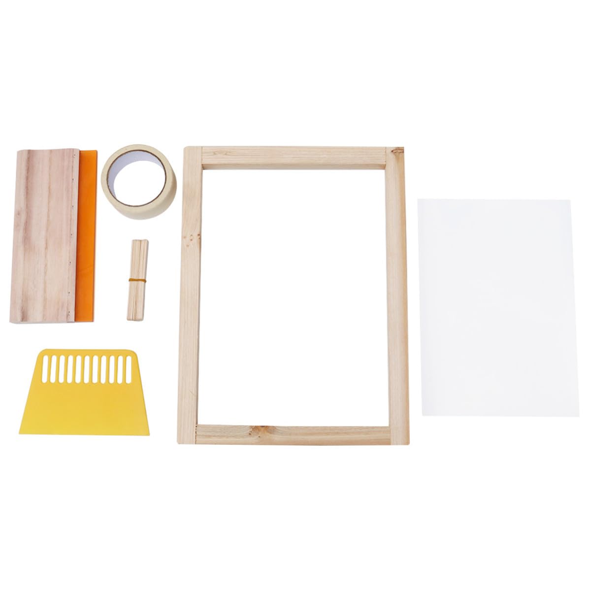 LIFKOME 1set Kit Serigrafia Fai da Te con Telaio in Raschietti Film Trasparente Inkjet e Nastro di Mascheratura per Progetti Creativi su Tessuti Colore Casuale