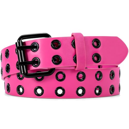 Image of Grommet Leather Belt, Y2K Goth Studded Belts for Women Men Teens