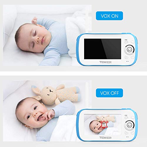 TENKER Video Baby Monitor with Camera and Audio, 4.3" LCD Baby Monitor with Night Vision, Non-WiFi, VOX, Lullaby, Two Way Talk, Temperature Detection, 270°Pan-Tilt-Zoom and Video Record - Thumbnail 3