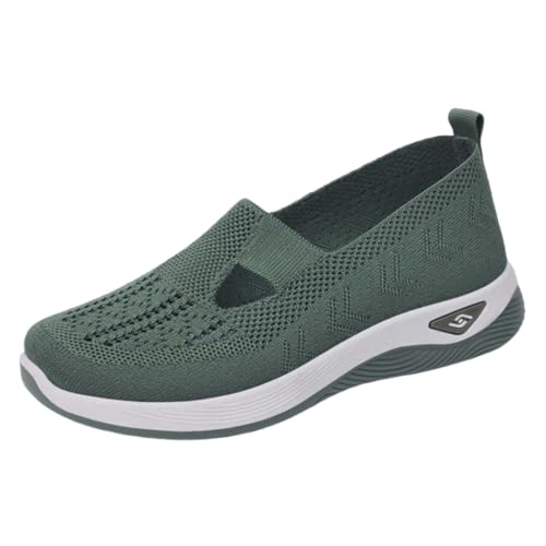 Women's Woven Orthopedic Breathable Foam Shoes 42 Green