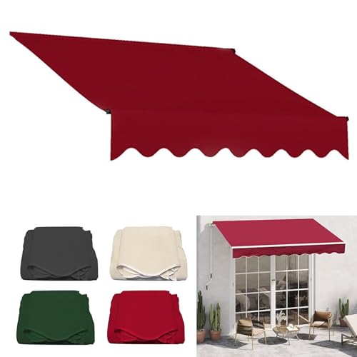 Housse de store imperméable de qualité supérieure - 6 x 2 m (beige) - Matériau de rechange pour auvent de balcon - Protection solaire extérieure