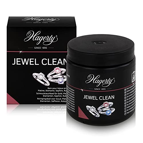 Hagerty Jewel Clean Bain nettoyant pour bijoux I 170 ml I Nettoie efficacement l’or, le platine, les pierres précieuses - diamant saphir rubis I Pour un éclat renouvelé I Panier et brosse inclus