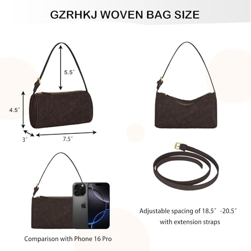 Image of Mini Woven Bag, Leather Woven Handbag with Adjustable Strap, Small Purses for Women, Top-handle Bags, Mini Evening Bag