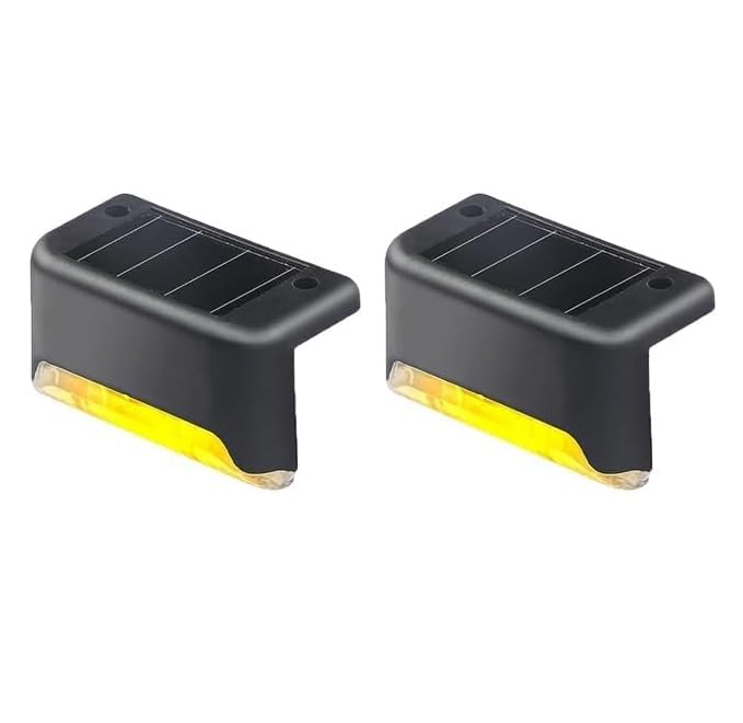 KoFee Solar Deck Light, Rechargeable Waterproof LED Solar Lights for Stairs, Step, Fence, Railing, Yard with Ip65 Protection with Wide Angle Lighting Pack of 2