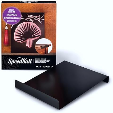 Speedball Bench Hook and Inking Plate for Block Printing, Made in The USA – 9 x 7 Inches (4135) Cover