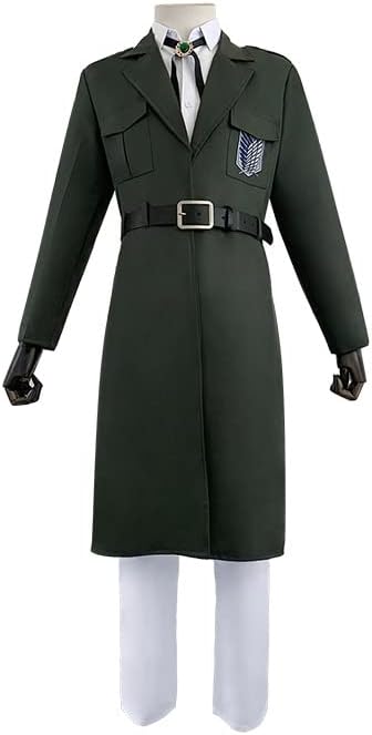 Vista 5 de Anime Scout Regimiento Ejército Verde Disfraces Cosplay Attack on Titan Survey Corps Levi Eren Jager Uniforme Trajes Recon Corps