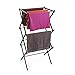 BINO 3-Tier Collapsible Drying Racks | Black | Air Drying & Hanging | Foldable Portable Indoor & Outdoor | Space Saving Clothes Dryer Stand | Home Dorm Apartment Essentials