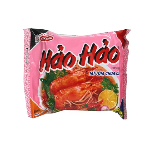 【メーカー正規輸入品 HANG NHAP KHAU ACECOOK NHAT】エースコック ハオハオ ベトナム インスタント麺 ピリ辛エビ味 1ケース30袋入り VINA ACECOOK Hao Hao Mi Tom Chua Cay 30 goi 1 thungのサムネイル