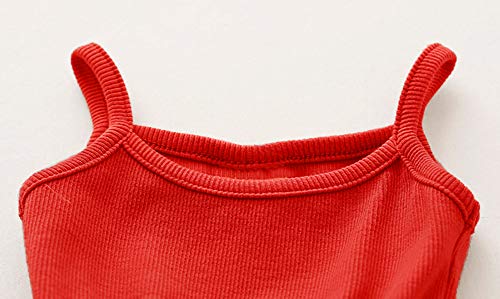 Image of GSVIBK Baby Girls Tutu Dress Sleeveless Toddler Cotton Tulle Skirt Princess Party Prom Dresses