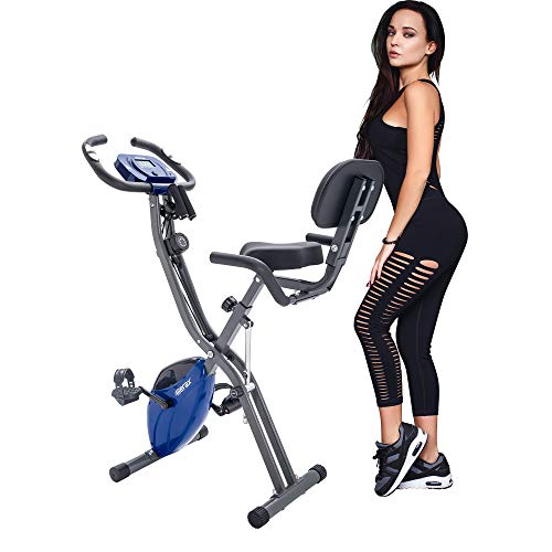 Merax 3 in 1 Adjustable Folding Exercise Bike Convertible Magnetic Upright Recumbent Bike