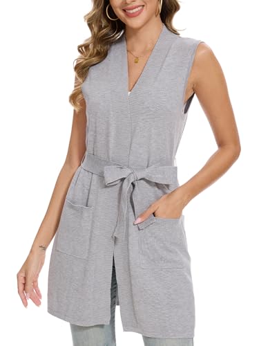 Image of Beautiful Nomad Sleeveless Cardigans for Women Long Sweater Vest