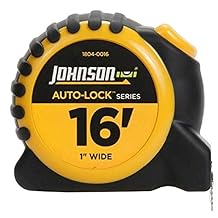 Johnson Level & Tool 1804-0016 Auto-Lock Power Tape, 16, Black/Yellow, 1 Tape