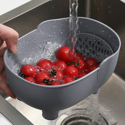 Colador para frutas y verduras en forma de elefante gris miniatura 4