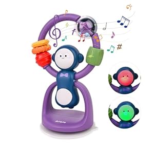 AROLO Baby Toys 6 to 12 Months: Luminous High Chair Suction Cup Toys – Infant Development Activity Toys with Music – Best Interactive Spin Toys for Boys and Girls