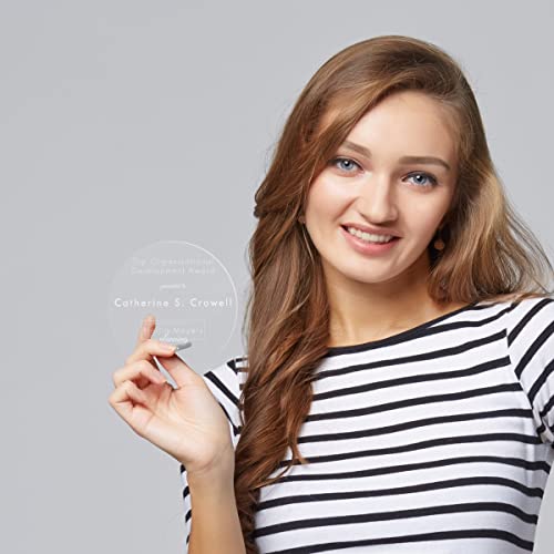 Custom Economy Acrylic Awards Offered In A Variety Of Shapes And Sizes Includes Unlimited Text And Your Logo (5", Circle) #TOP4