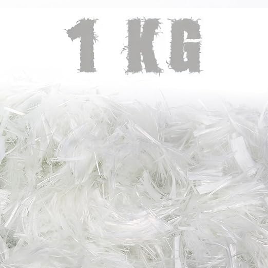 Bapna Fiberglass Concrete Reinforcement Fibers 9 mm × 1 kg | Anti Cracking & Anti Seepage Cement Additive for Wall, Floor & Mortar Strengthening