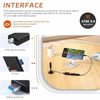 ATSC3.0/1.0 OTA Signal Meter, USB3.0 TV Tuner Stick Digital Terrestrial Signal Tuner for TV, Phone, Tablet, Car Computer, HDTV Player with DVR Recording Support