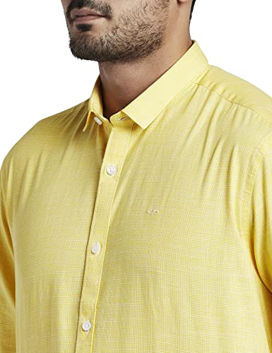 Image of Colorplus Men's Pure Cotton Checks Pattern Tailored Fit Spread Collar Full Sleeve Casual Shirt