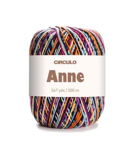 Image of CIRCULO Anne Yarn for Crocheting & Knitting, 100% Mercerized Brazilian Virgin Cotton, Soft Fingering Weight, 547 Yds, 5.19 Oz - Color 9233 Africa