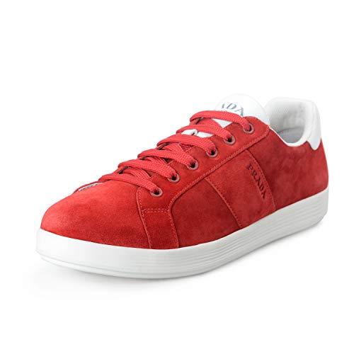 Prada Herren Rot Leder Sneaker 4E3431 40 EU / 6 UK
